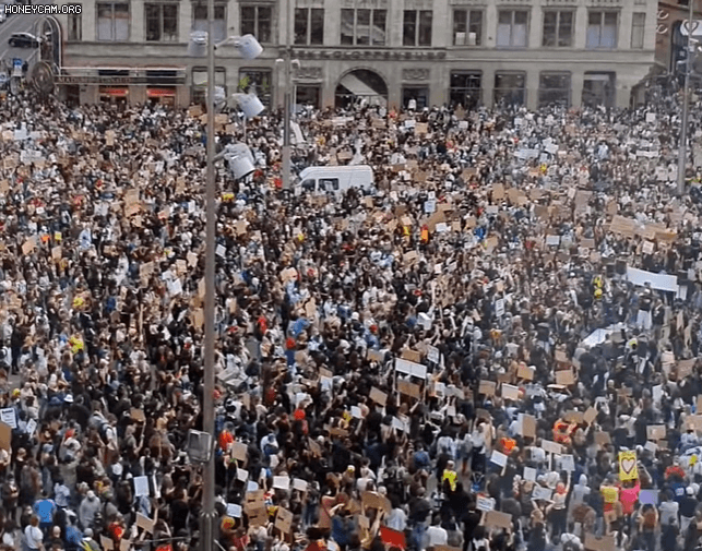Several Thousand People Gather Peacefully to Attend Black Lives Matter Protest in Europe