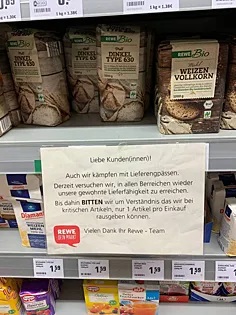 Germany Sells Pasta and Flour One Packet Per Hand