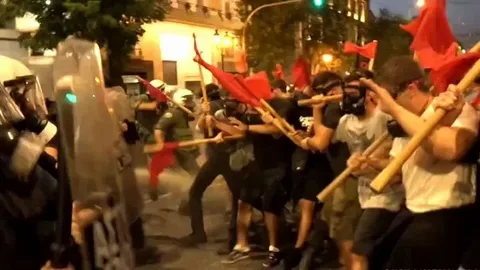 Student Protest in Athens Ends in a Brawl