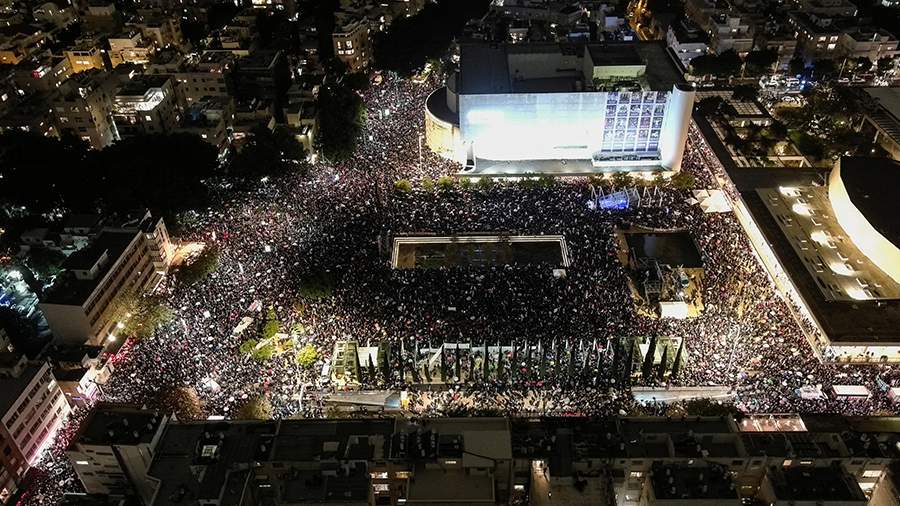 Nearly 80,000 People Rally Against Legal Reform in Tel Aviv
