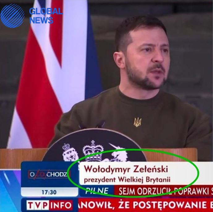 Polish TV Channel Identifies Zelensky as “President of Great Britain”